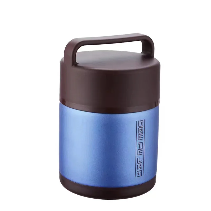 Синий 1.6L-2.0L Food Container Thermos Insulation Stainless Steel Thermal Lunch Box for Kids Students Lunchbox Bento Box Meal Prep - Цвет: Синий