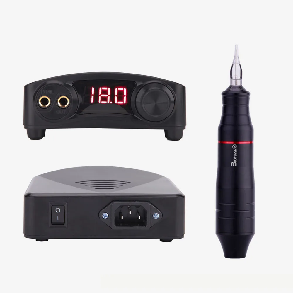 Black Biomaser K5-CTG-003 тату машина набор Интеллектуальная цифровая Татуировка Перманентный макияж машина набор устройство швейцарский мотор тату Набор - Цвет: Black