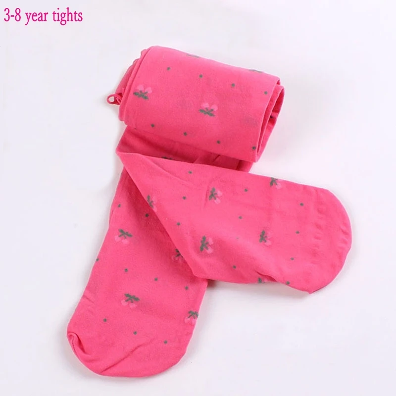 Girls Tights Spring & Autumn Velvet Cherry Pattern Kids Dance Tights For Girls 3-7 Years Pants Even The Feet