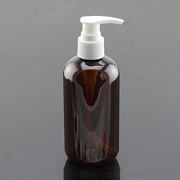 

Free shipping 50pcs-lot 250ml Brown screw pump bottle press bottle emulsion bottle empty cosmetic containers