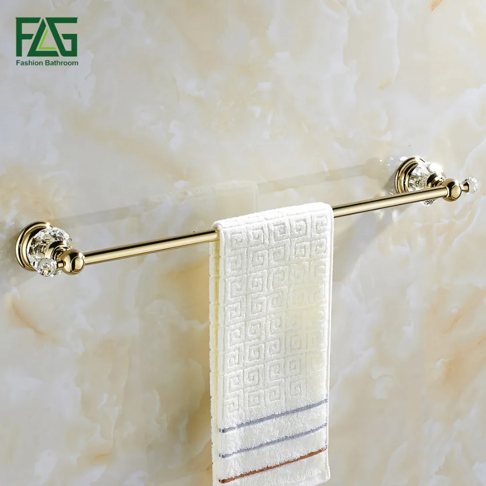 FLG Free shipping Wholesale And Retail Golden & Crystal Bathroom Towel Bar Single Towel Hanger Brass Bathroom Accessories 87501 FLG Free shipping Wholesale And Retail Golden & Crystal Bathroom Towel Bar Single Towel Hanger Brass Bathroom Accessories 87501