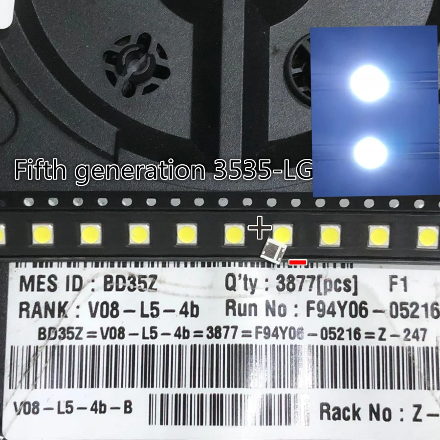 500 шт./лот LG SMD LED 3535 6V холодный белый 2 Вт для подсветки телевизора/ЖК дисплея|light