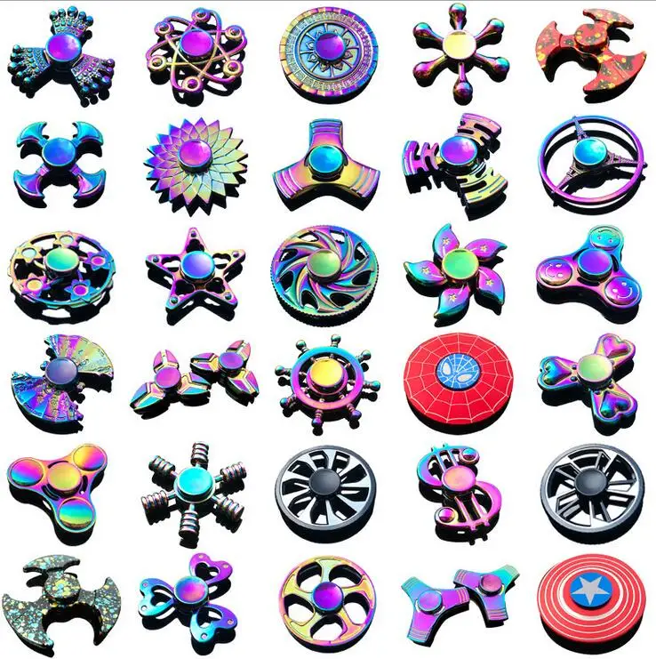 

Toy Hand Spinner EDC Fidget Spinner Rainbow Metal Anti-Anxiety Toy for Spinners Focus Relieves Stress ADHD Fidget spinner metal