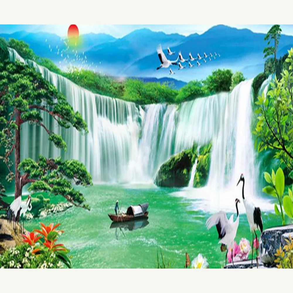 

5D DIY Diamond Embroidery Mountain waterfall Cross Stitch Diamond mosaic diamond Painting rhinestones Christmas gift Home Decor