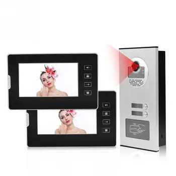 

1 Set Video Intercom Entry System Door Phone Doorbell with 2 Monitors Apartment Doorbell Set EU Plug Home Security Hardware