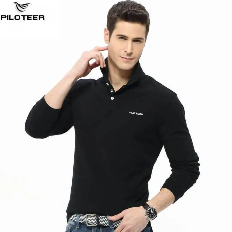 New Solid Polo Shirt Long Sleeve 3XL Men Shirts Mens Brands Homme Cotton New Polos Fashion 