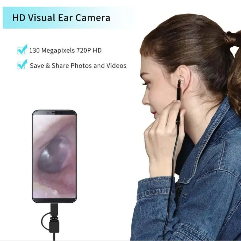 Эндоскопа 0.3MP змея визуальный Earpick USB инспекции 6 светодиодный бороскоп Камера