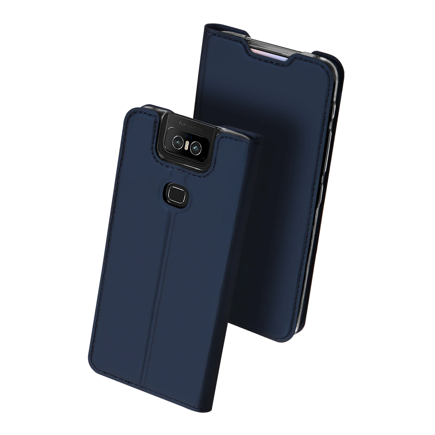 Роскошный Флип PU кожаный бумажник-книжка для Asus ZenFone 6 Чехол 6,4 дюймов для Asus ZS630KL чехол для телефона Coque Hoesjes - Цвет: Темно-синий