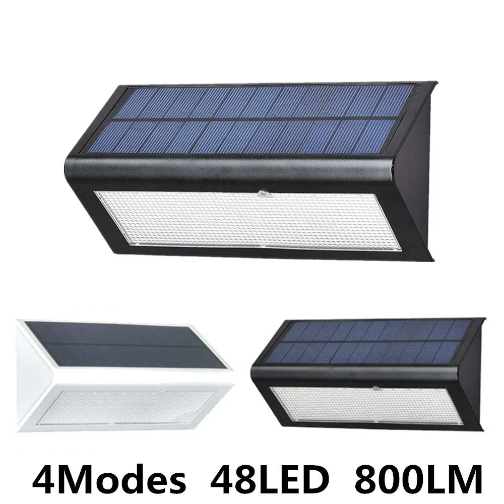 

High Quality Brightness 4 Modse 800LM Waterproof 48 LED Solar Light 2835 SMD White Solar Power Outdoor Garden