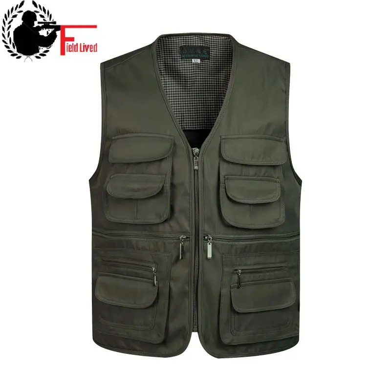 Жилет мужской тактический на молнии с карманами без рукавов|travel vest|vest