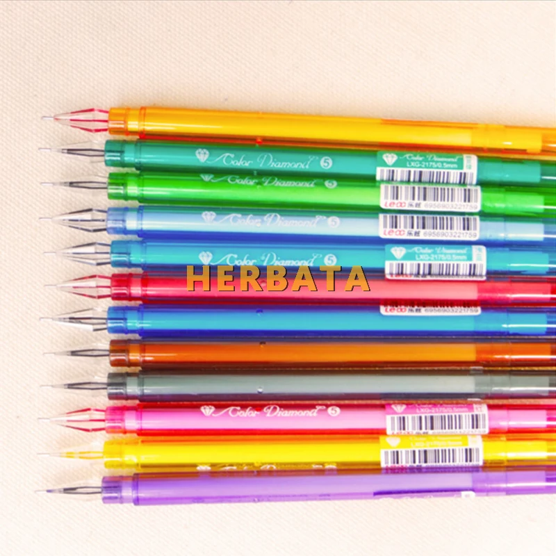 Gel Pens Color Diamond  Stationery - 12pcs Korean Stationery Fresh  Colorful Candy - Aliexpress