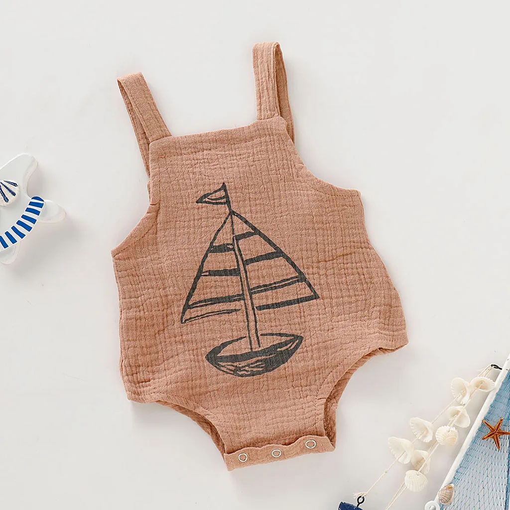 

Kids Baby Girls Boys Suspender Trousers Baby Onesie Boat Print Romper Overalls Baby Clothes Unisex Ropa De Bebé
