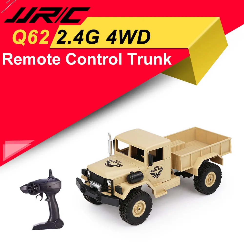 

Original JJRC Q62 1/16 2.4G 4WD Off-Road Military Trunk Crawler RC Car Kids Toys Yellow Green