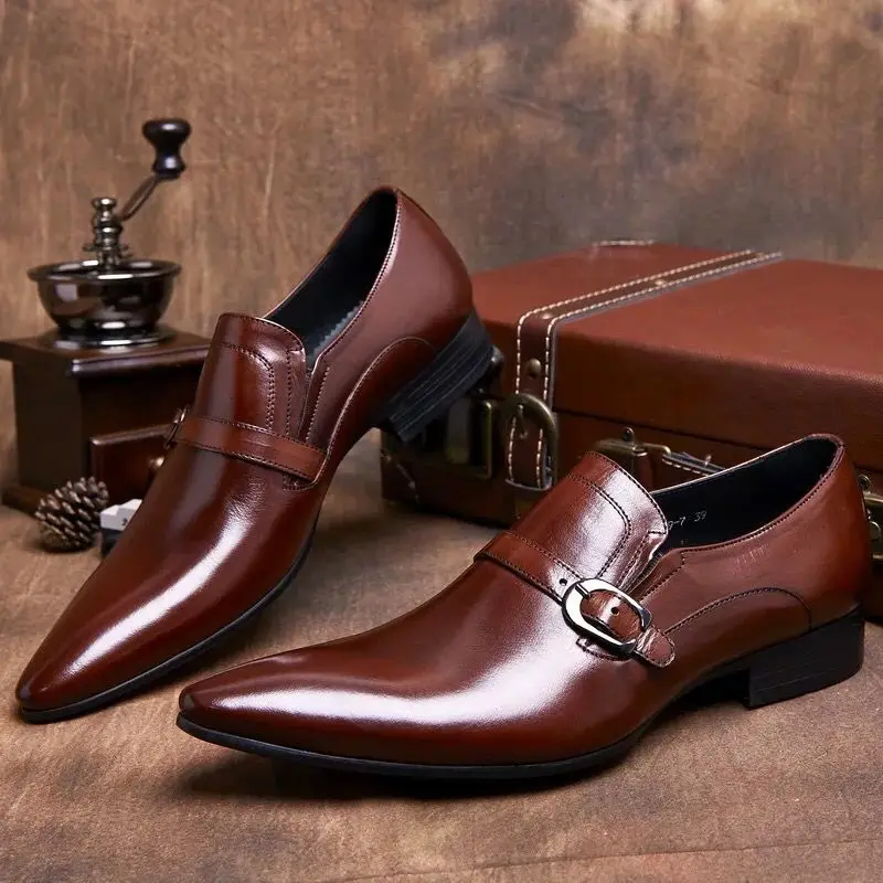 Горячие Представительская обувь для Для мужчин из натуральной кожи модные Для мужчин s Свадебная вечеринка обувь Бизнес