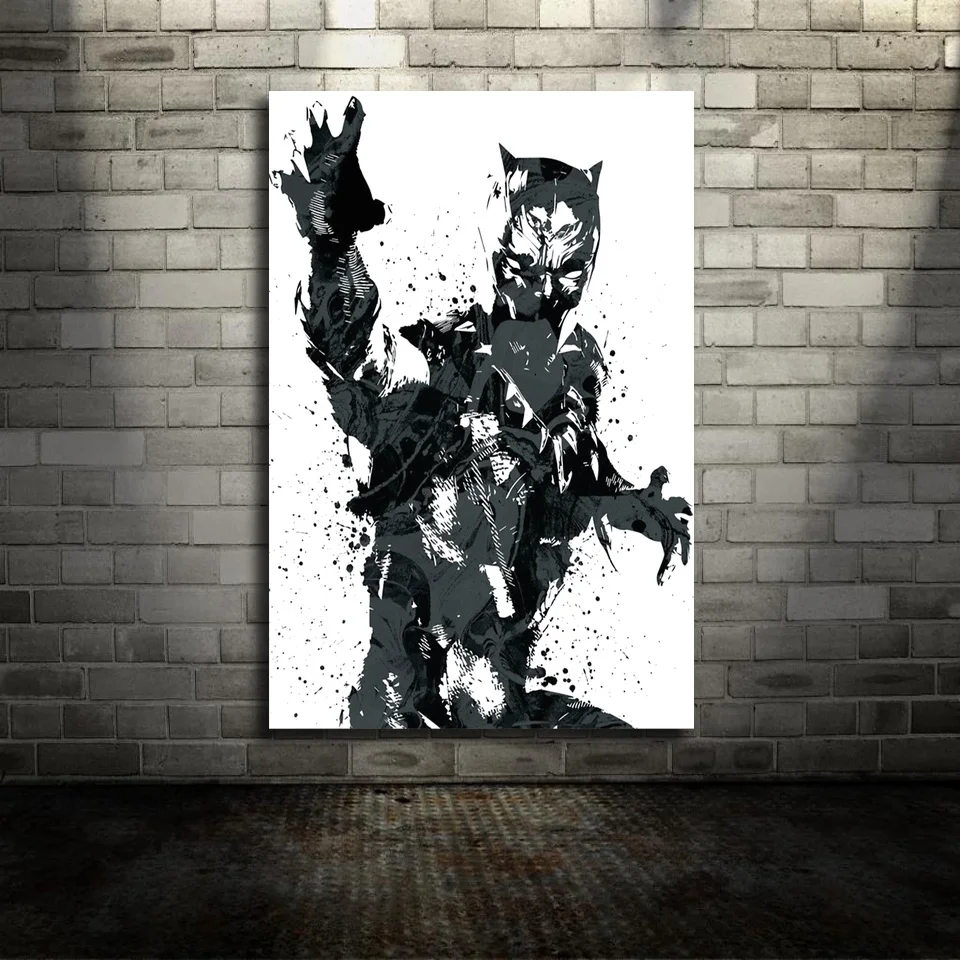 Черная пантера Marvel фильм Холст Плакат стены искусства Печать Дети Декор домашний декор