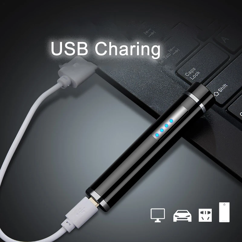 Мини двухдуговая плазменная Зажигалка цилиндрическая электрическая USB