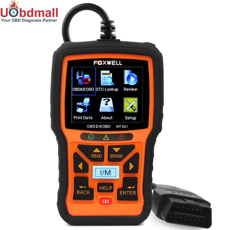 

OBD 2 Automotive Scanner Foxwell NT301 OBD2 Auto Diagnostic Tool Multi Language OBDII Code Reader with I/M Monitor