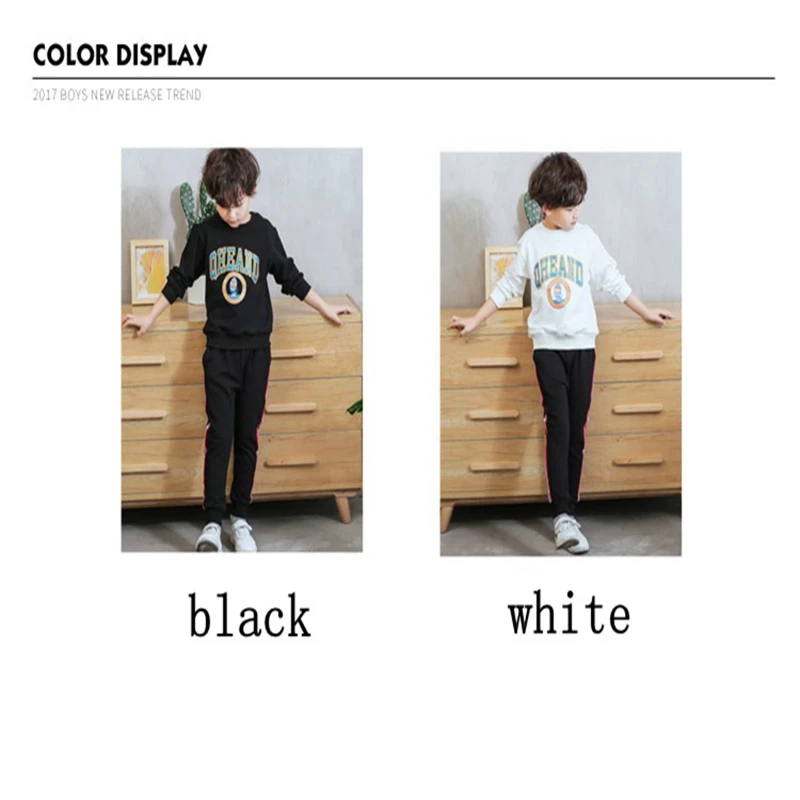 Baby boy Children's Clothing Sets Long-sleeves cotton Sport suit spring autumn letter printing sweatshirts kids t-shirts tops+ pants clothes (2)