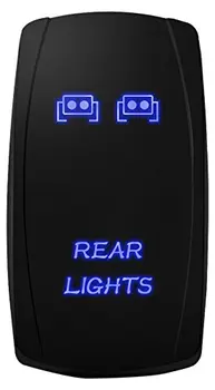 

5Pin Laser Rear Lights Rocker Switch On-Off LED Light 20A 12V, Blue