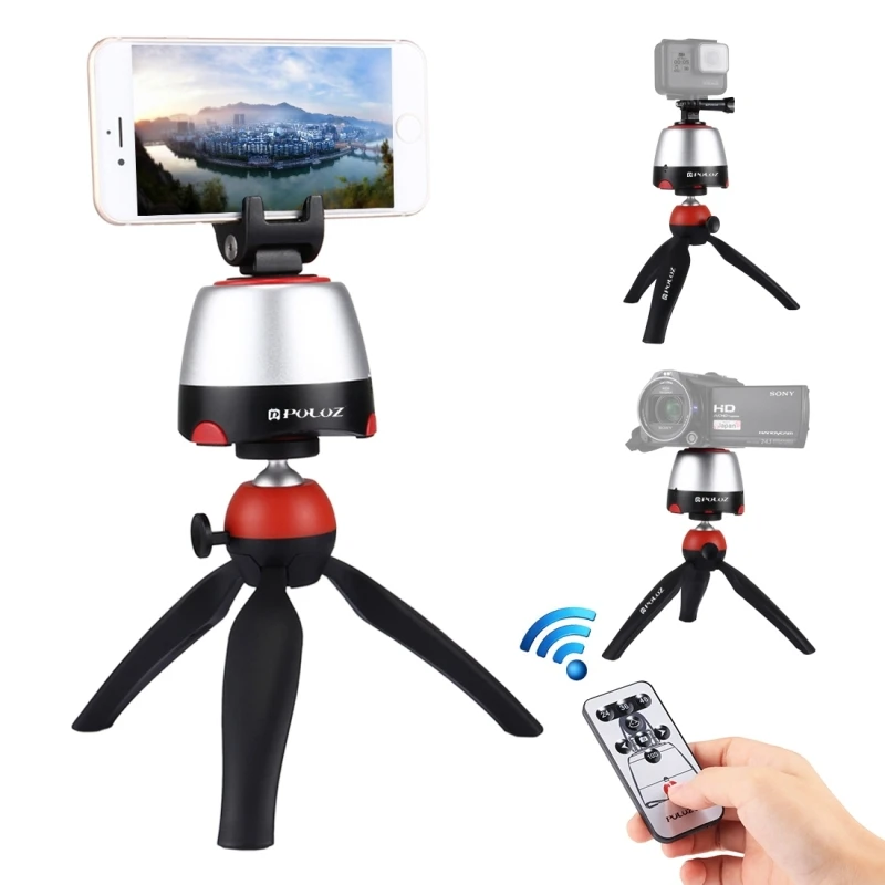 

Metal 360 Degree Rotation Panoramic Tripod Head with Remote Controller Tripods Mount Clamp For GoPro iPhone Smartphone Cameras