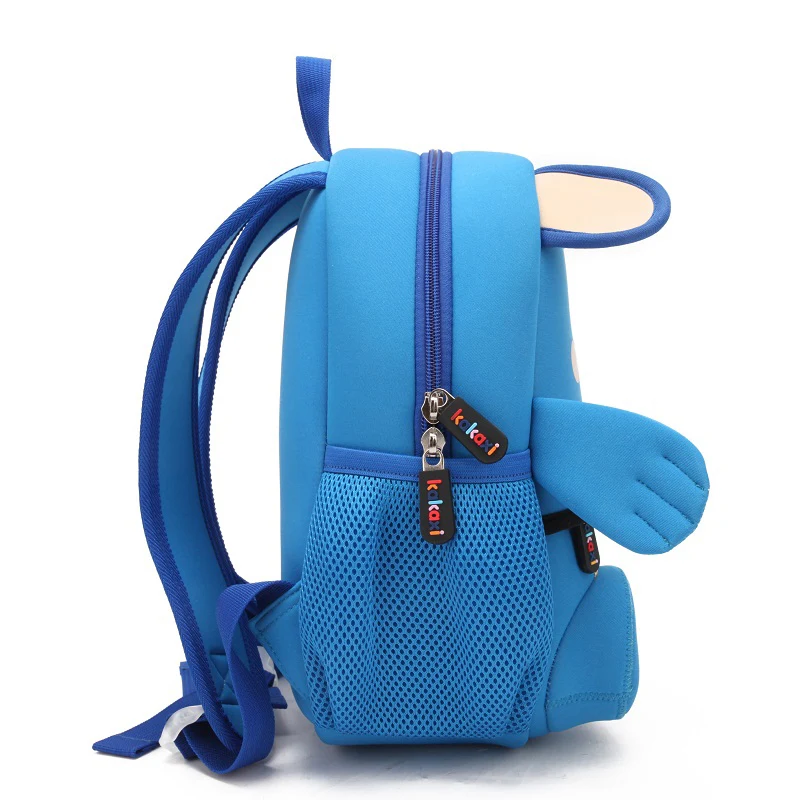 Детский Школьный рюкзак с рисунком медведя из мультфильма, водонепроницаемая Неопреновая ткань для маленьких мальчиков, детский школьный рюкзак