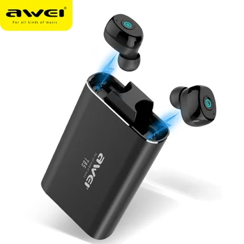 

Awei T85 Tws Wireless Earbuds Bluetooth 5.0 1800mah Power Bank Mini Bluetooth Earphone Headphones With Dual Microphone For Phone