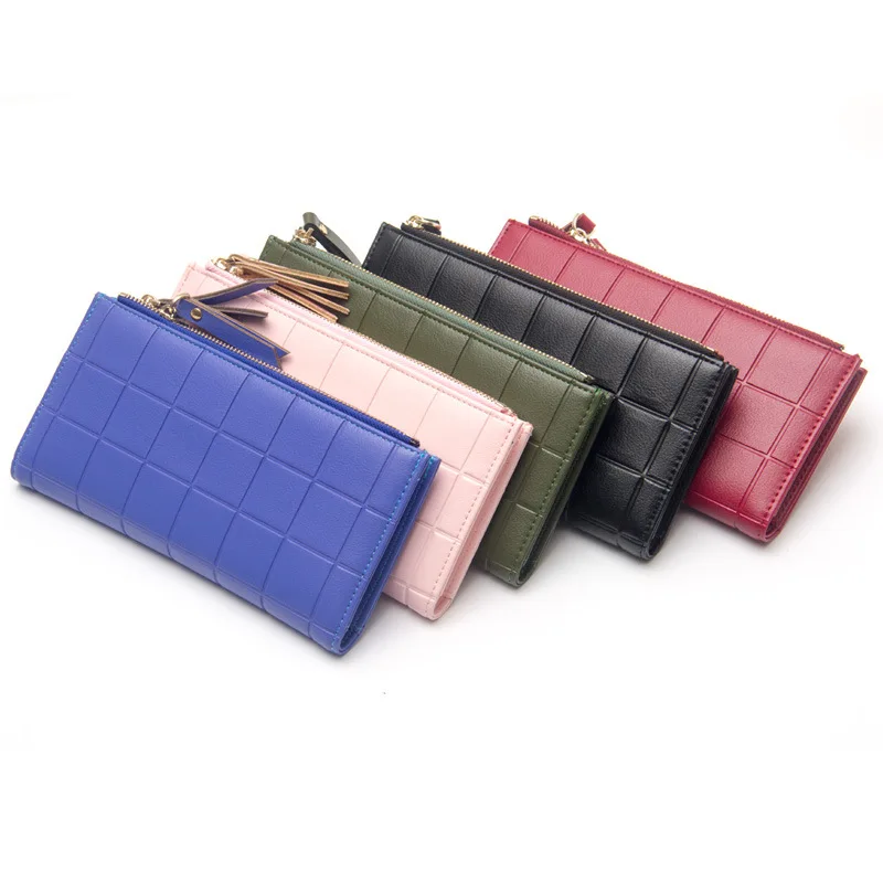 

2019 Leather Women Wallets Hasp Lady Moneybags Zipper Coin Purse Woman Envelope Wallet Money Cards ID Holder Bags Purses Pocket