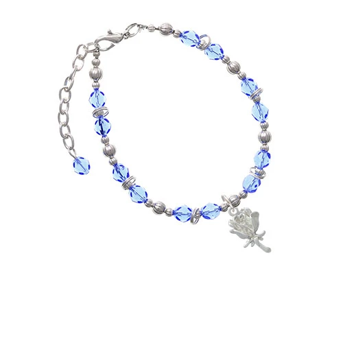 Antiqued Rose Light Blue Beaded Bracelet