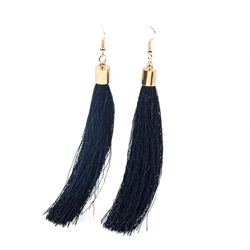 Fashion Trendy Earrings for women Bohemian Earrings Women Long Tassel Fringe Elegant Dangle Earrings Jewelry Brincos Y05#N (12)