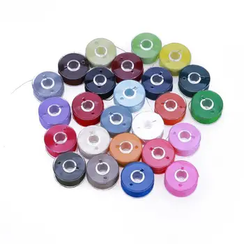 

25pcs Coloful Sewing Thread + 25 Grid Clear Plastic Machine Bobbins