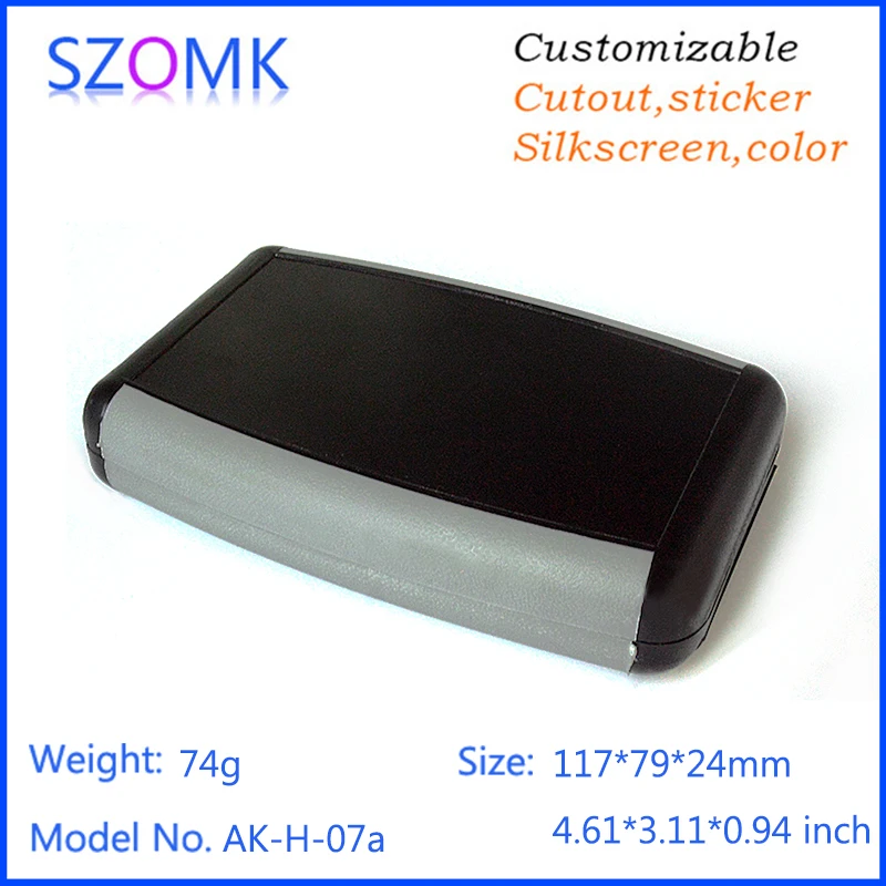 

1 piece plastic handheld electrical junction box for pcb board diy szomk 117*79*24 mm handheld enclosure 9v battery handheld