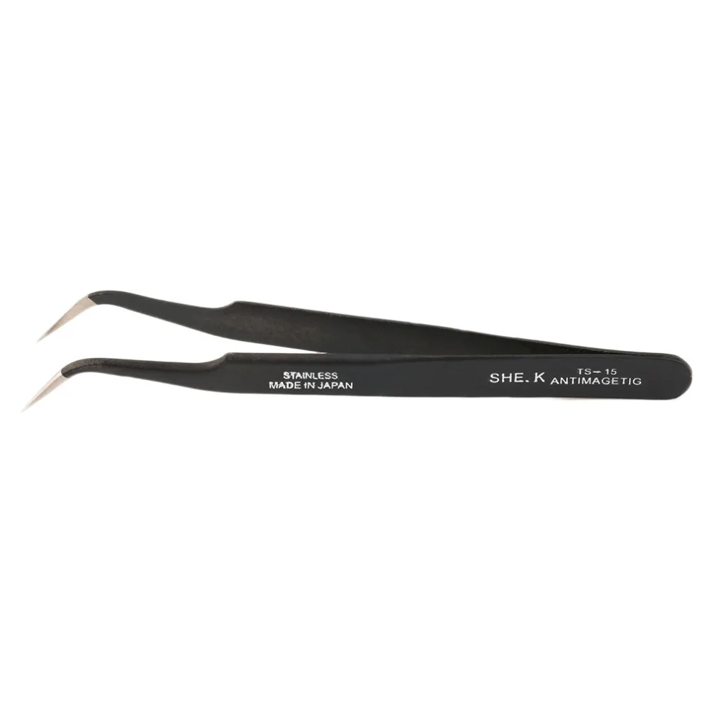 

Professional Non Magnetic Anti Static Fine Tip Straight Tweezer Tool Stainless Steel Useful Repair Tool Black