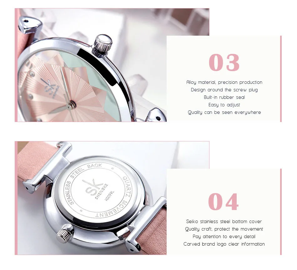 SK Luxury Brand Leather Ladies Wrist Watches Women Prism Quartz Watch For SHENGKE Female Clock reloj mujer 2019 relogio feminino (10)