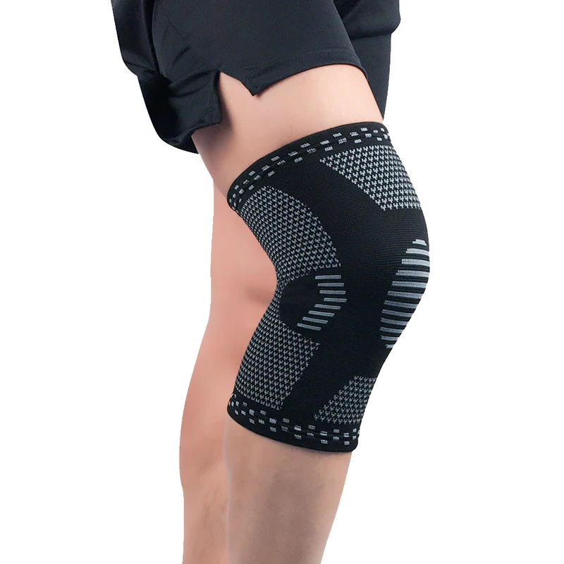 3D эластичные тканые спортивные наколенники для баскетбола, тренировок, фитнеса, приседания, meniscus травмированных суставов, наколенники, эластичная ткань с эффектом памяти
