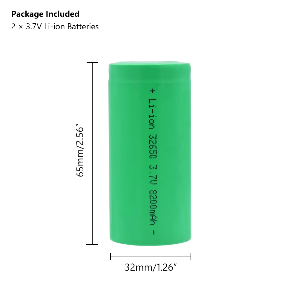 1/2/4/6/8/10 шт. зеленый плоский 8200 мА/ч, 32650 литий-ионные аккумуляторы 3C ток разряда 32650 светодиодный фонарик замена ячеек
