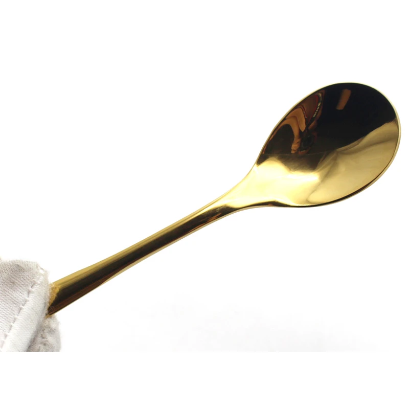 1 шт., Золотая чайная ложка из нержавеющей стали, Золотая кофейная ложка для молочного чая, маленькая посуда, кухонные обеденные инструменты