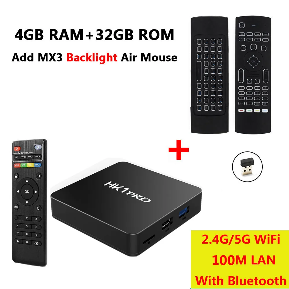 4GB 32GB add MX3L HK1 PRO 4 Гб LPDDR4 64 Гб ПЗУ Android 8,1 ТВ приставка Amlogic S905X2 четырехъядерный USB 3,0 2,4G 5G WiFi Bluetooth 4K HD Смарт-приставка - Цвет: 4GB 32GB add MX3L