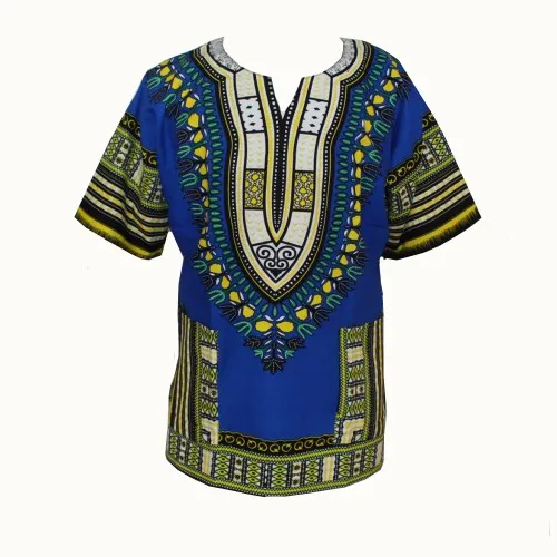 Модный бренд Mr Hunkle дизайн хлопок Новое поступление Африканский принт Дашики одежда короткий рукав Футболка в африканском стиле для мужчин - Цвет: GC blue