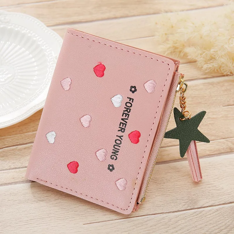 

Heart Lady Purses Women Wallets Zipper Coin Purse Card Holder Wallet Tassels Short Moneybags Female Bags Girls Clutch Notecases