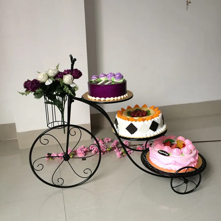 3 уровня форма велосипеда кекс стенд лоток Стойки Дисплей Держатель десерты Декор Свадьба День рождения многослойная пустыня три слоя