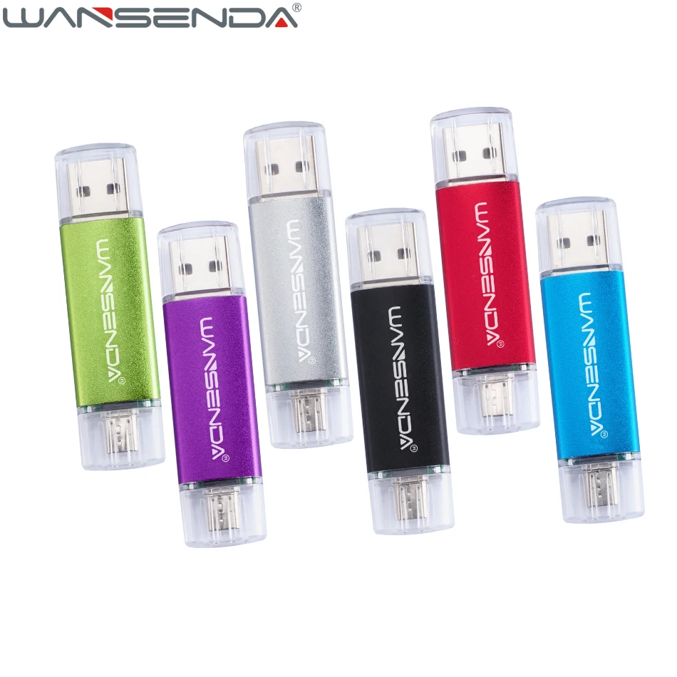 WANSENDA флэш накопитель USB 2 в 1 32 ГБ 64 128 256 ГБ|USB флэш-накопители| |