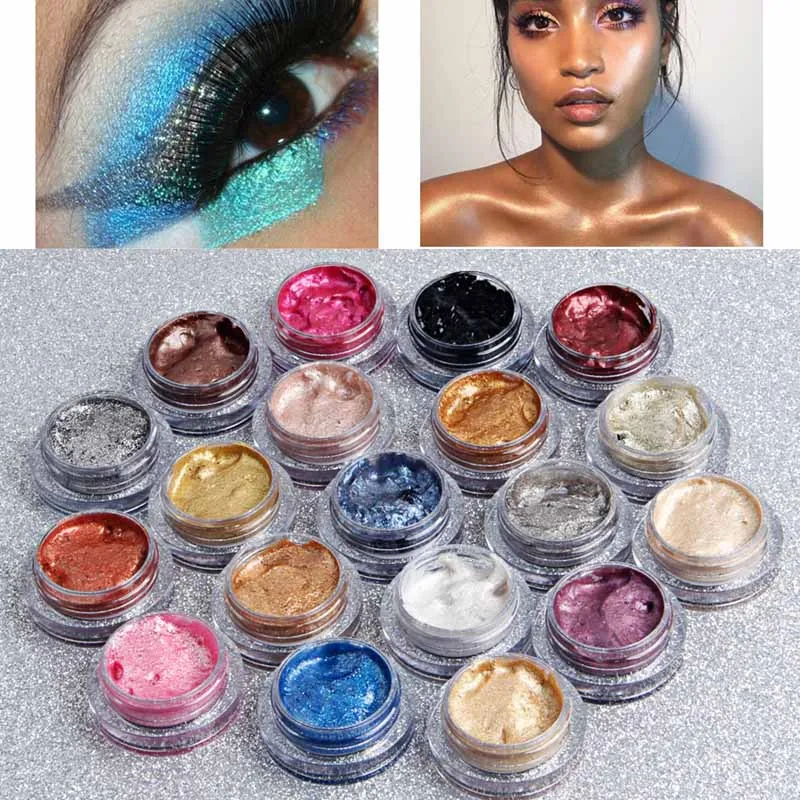

Glitter 25Color Single Eyeshadow Cream Waterproof Long Lasts Pigment Shimmer Metallic Eye Shadow Palette Korean Cosmetics Makeup