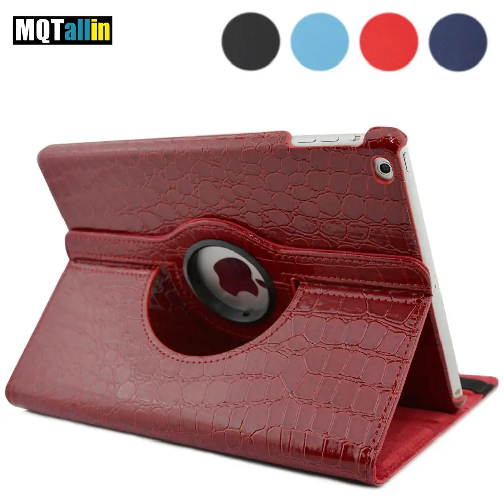 

Tablet Case For iPad Air 1 360 Rotation Crocodile Leather Protective Sleeve Rotary Cover for new ipad 9.7 inch 2017 2018 2019