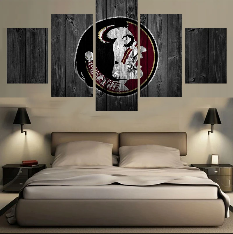 5 Pieces Florida State Seminoles Modern Home Wall Decor Painting Canvas