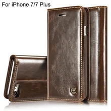 Luxury Coque For Flip Cover Apple iPhone 7 Case Genuine Real Leather Wallet Original Brand Phone Case For iPhone 7 Plus Retro