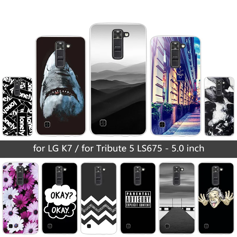 5.0 inch for LG K7 Phone Case LS675 / X210 X210DS Clear Silicone Slim OKAY Back Cover Tribute 5 TPU Shell |