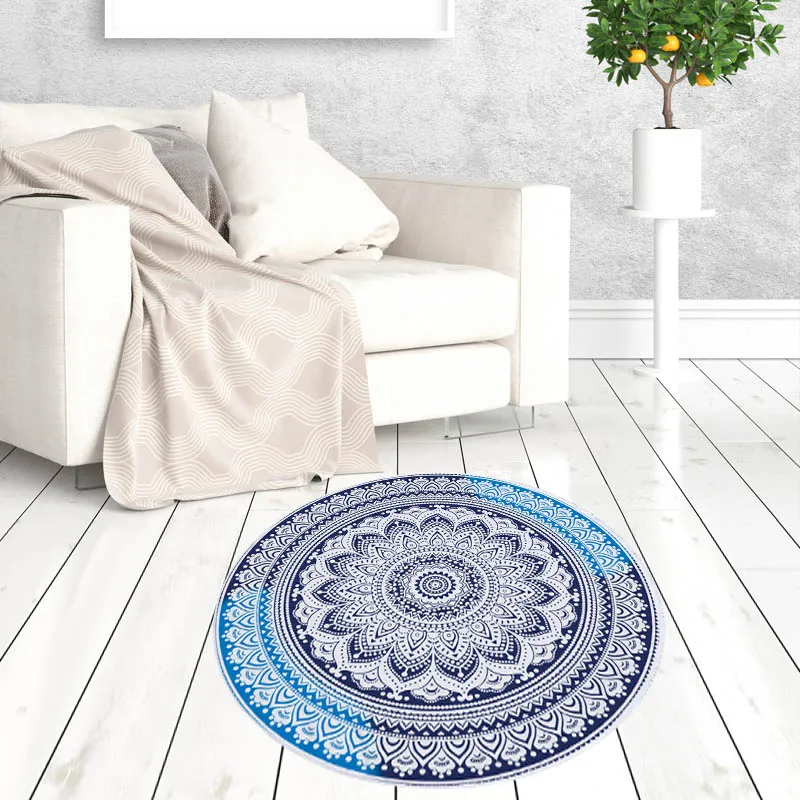 Anti-Slip Round Rugs for Living Room Doormat Mandala Print Carpet Door Floor Mats for Bedroom Bohemia Kids Chair Mats Home Decor Anti-Slip Round Rugs for Living Room Doormat Mandala Print Carpet Door Floor Mats for Bedroom Bohemia Kids Chair Mats Home Decor