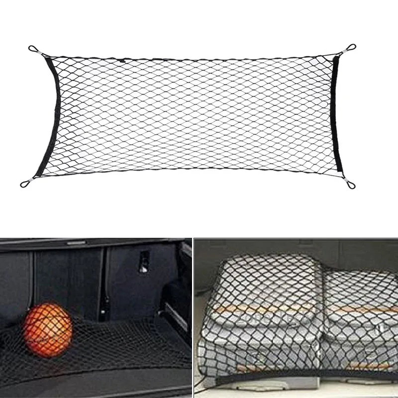 

Car Styling 100*38cm Car string bag Elastic Nylon Car Rear Cargo Trunk Storage Organizer Net SUV Auto