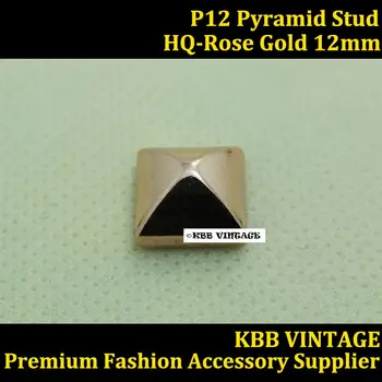 

10PC 1/2" High-quality Gold Rose Pyramid Stud Screwback Rock DIY Leathercraft P12