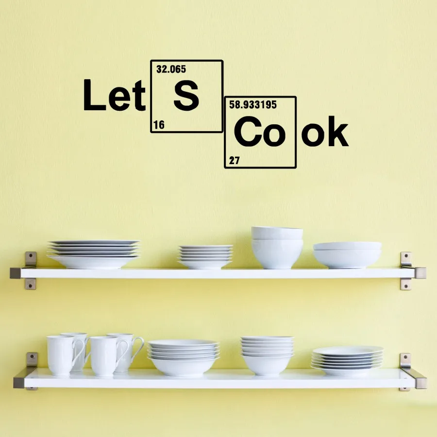 

Table Elements Wall Decals Vinyl Stickers Custom Decal Vinyl Let's Cook Periodic Lettering Quotes Wall Art Home Decor Kitchen